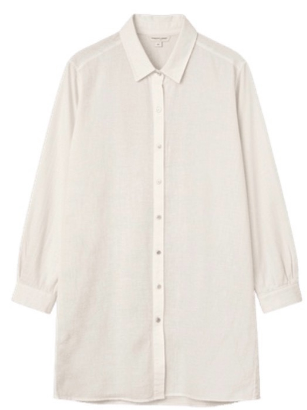 Eileen Fisher White Linen Handkerchief Long Shirt Dress Size XXS